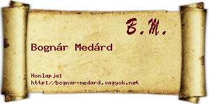 Bognár Medárd névjegykártya