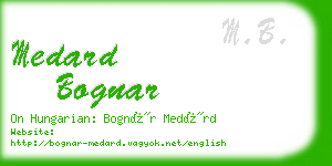 medard bognar business card